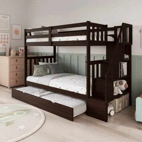NB-2594 Single over Double Staircase Bunk Bed view 3