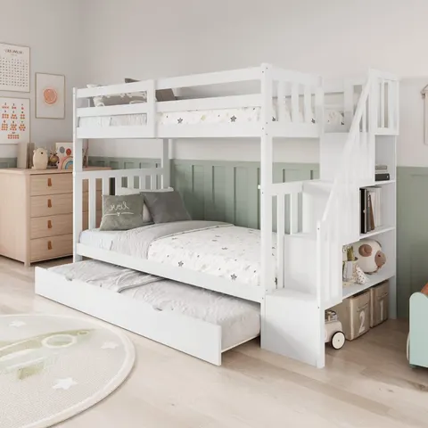 NB-2594 Single over Double Staircase Bunk Bed