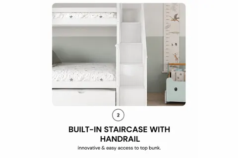 NB-2594 Single over Double Staircase Bunk Bed view 8