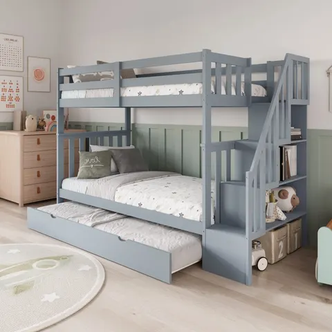 NB-2594 Single over Double Staircase Bunk Bed view 2