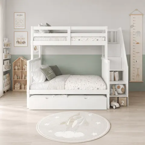 NB-2594 Single over Double Staircase Bunk Bed view 4