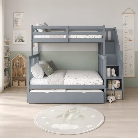 NB-2594 Single over Double Staircase Bunk Bed view 5